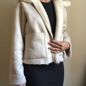 Stradivarius Cream Teddy Jacket